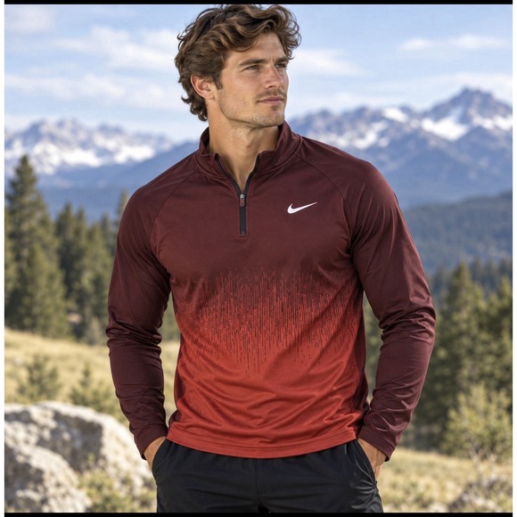 Nike Other - Nike Dri-FIT ADV Tour Mens XXL 1/4 Zip Golf Pullover Red Maroon Ombre FD5833-626